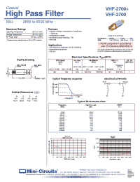 Datasheet VHF-2700+ manufacturer Mini-Circuits